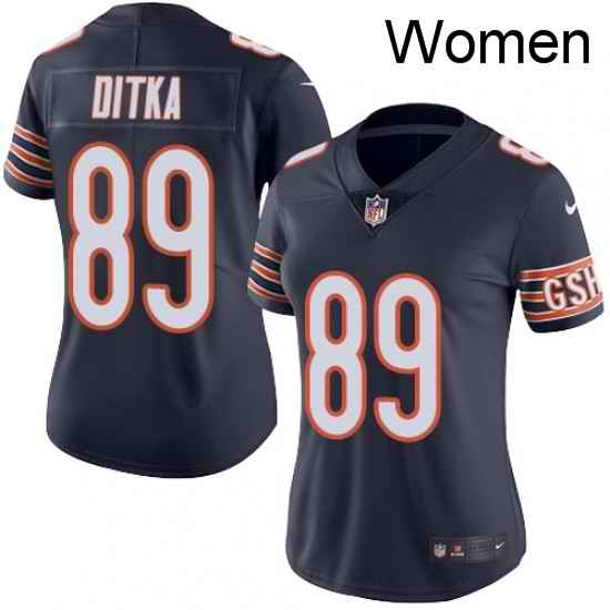 Womens Nike Chicago Bears 89 Mike Ditka Navy Blue Team Color Vapor Untouchable Limited Player NFL Jersey